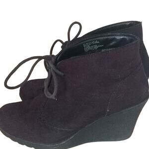 White Mountain Irma Heeled Lace Up Vegan Booties Black Size 7.5